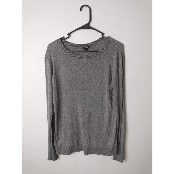 Express Gray Long Sleeve Fitted Sweater - Picture 1 of 7